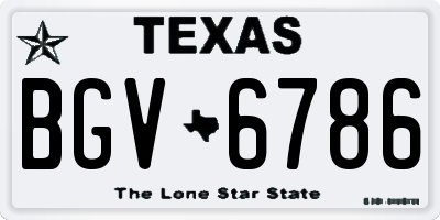 TX license plate BGV6786