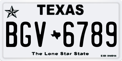 TX license plate BGV6789
