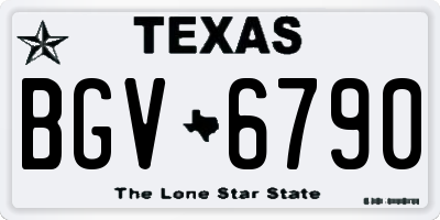 TX license plate BGV6790