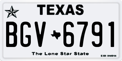 TX license plate BGV6791