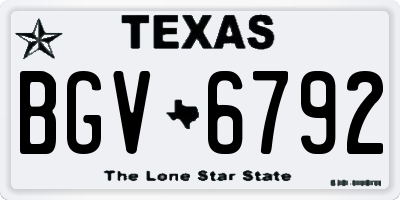 TX license plate BGV6792