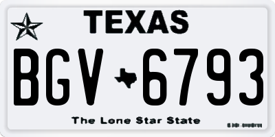TX license plate BGV6793