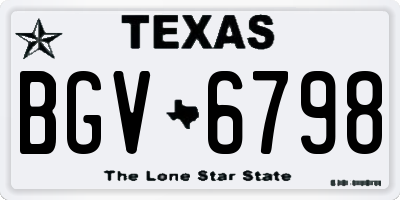 TX license plate BGV6798
