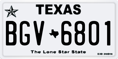 TX license plate BGV6801