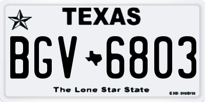 TX license plate BGV6803