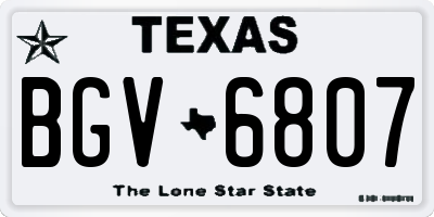 TX license plate BGV6807