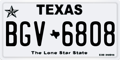 TX license plate BGV6808
