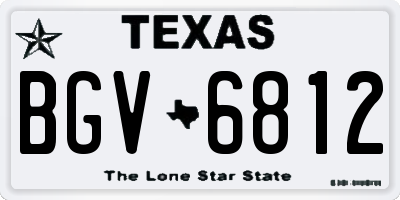 TX license plate BGV6812