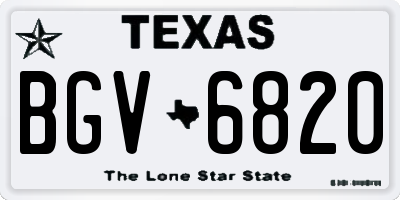 TX license plate BGV6820