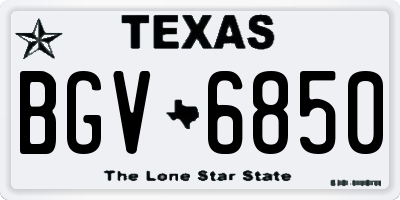 TX license plate BGV6850