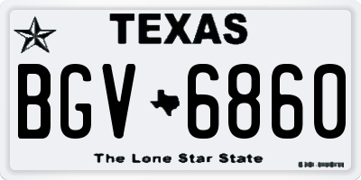 TX license plate BGV6860