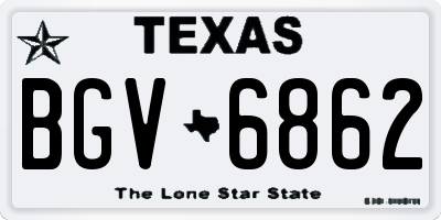 TX license plate BGV6862