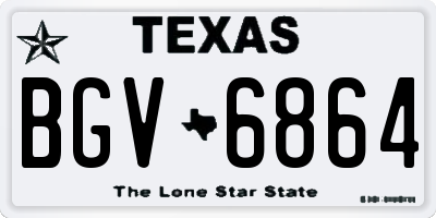 TX license plate BGV6864