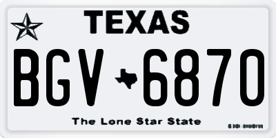 TX license plate BGV6870