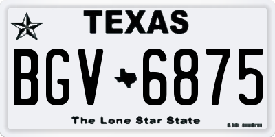TX license plate BGV6875