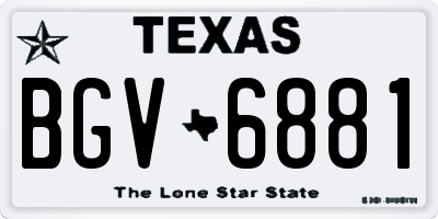 TX license plate BGV6881