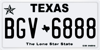 TX license plate BGV6888
