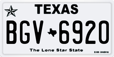 TX license plate BGV6920