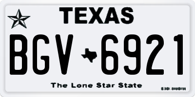TX license plate BGV6921