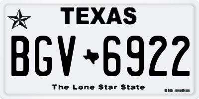 TX license plate BGV6922