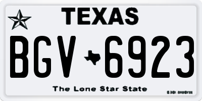 TX license plate BGV6923