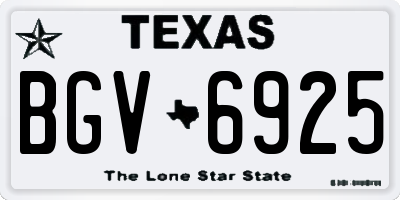 TX license plate BGV6925