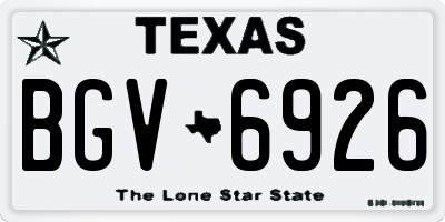 TX license plate BGV6926