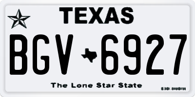 TX license plate BGV6927