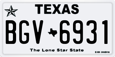 TX license plate BGV6931