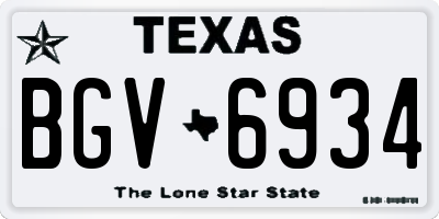 TX license plate BGV6934