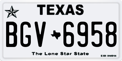 TX license plate BGV6958