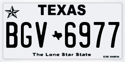 TX license plate BGV6977
