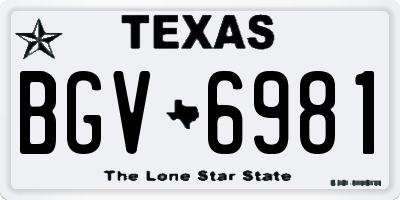 TX license plate BGV6981