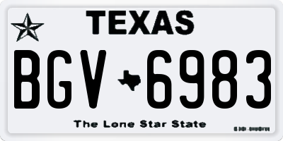 TX license plate BGV6983