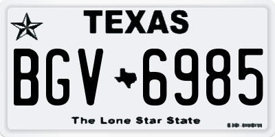 TX license plate BGV6985