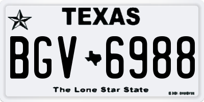 TX license plate BGV6988
