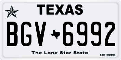 TX license plate BGV6992