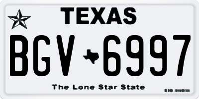 TX license plate BGV6997