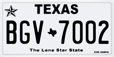TX license plate BGV7002