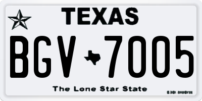 TX license plate BGV7005