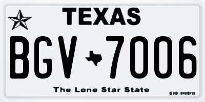 TX license plate BGV7006