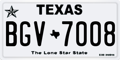 TX license plate BGV7008