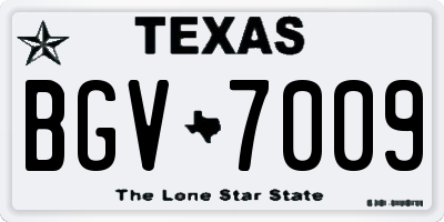 TX license plate BGV7009
