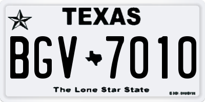 TX license plate BGV7010