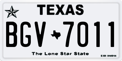 TX license plate BGV7011