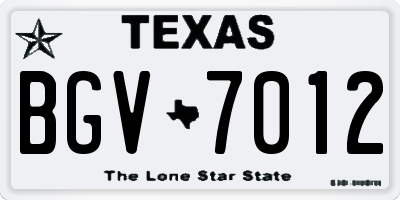 TX license plate BGV7012