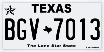 TX license plate BGV7013