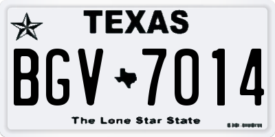 TX license plate BGV7014