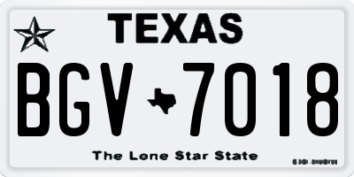 TX license plate BGV7018