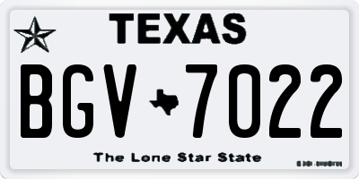 TX license plate BGV7022